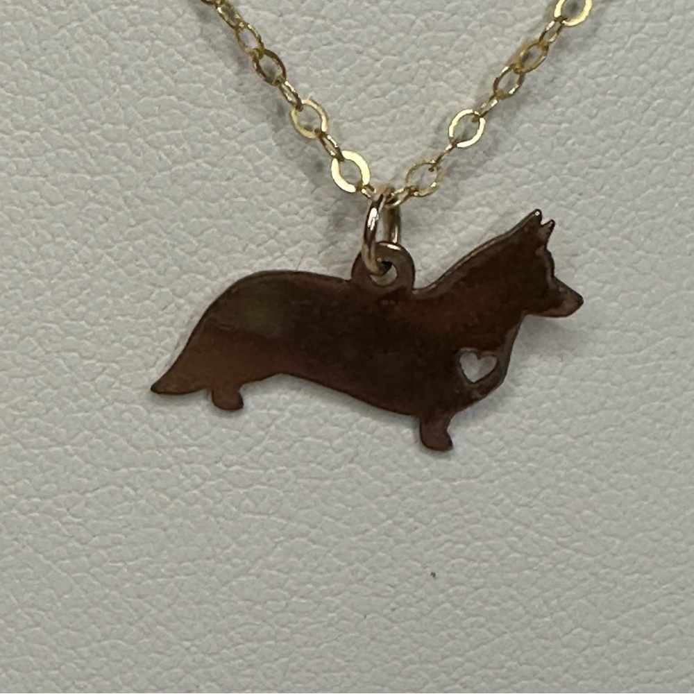Pembroke Welsh Corgi necklace, 15” chain